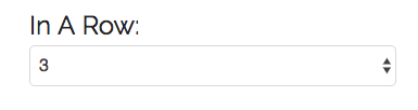 The in a row settings option within our game